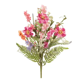Melrose International Mixed Daisy Floral Bush (Set of 2) - Pink, Green