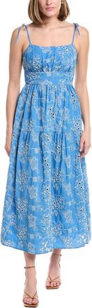 Julia Jordan Eyelet Embroidery Sleeveless Midi Dress