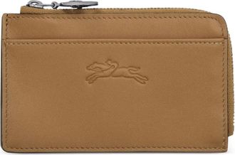 Longchamp Portacarte Le Pliage in pelle con zip - Marrone