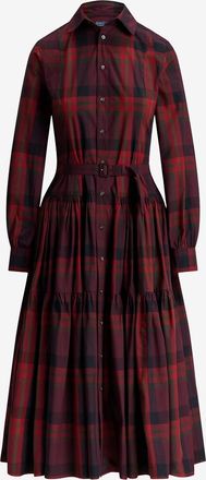 Polo Ralph Lauren Kariertes Hemdkleid mit Stufenvolantrock