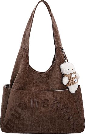 Generic Women Fabric Underarm Shoulder Bag Shoulder Tote Bag for Daily Use (Coffee) (Coffee)