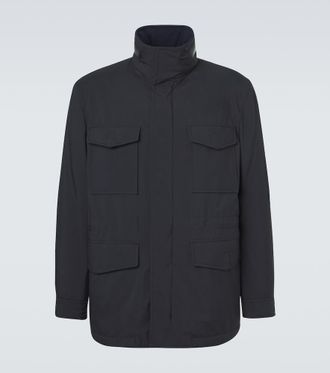Brioni Leather-trimmed field jacket