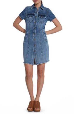 Wash Lab Denim Fray Hem Denim Dress in Polar Blue at Nordstrom, Size X-Small