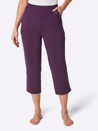 Feel Good 7/8-Hose FEEL GOOD, Damen, Gr. 36/38, Normalgr&ouml;ssen, lila (traube), 95% Baumwolle, 5% Elasthan, unifarben, Hosen 7/8-Hose