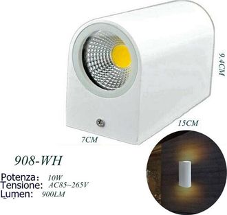 B'S Aplique De Pared Led 10w L&aacute;mpara Blanca Doble Luz C&aacute;lida Un Foco Exterior Hacia Abajo