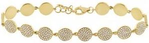 Allurez 1.33ct 14k Yellow Gold Diamond Pave Circle Bracelet