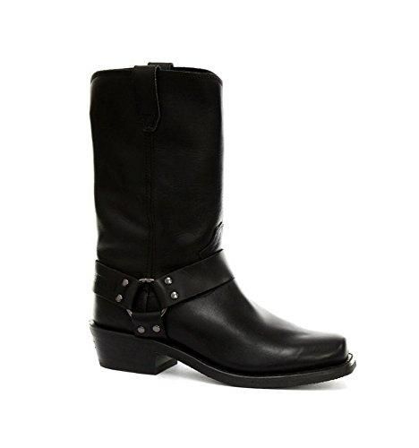 Bottes Cowboy Grinders Buffalo En Cuir Noir Pour Hommes - Taille 37 à 46 - À Enfiler