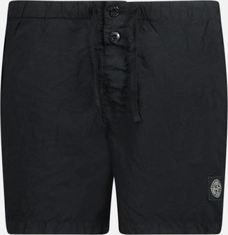 Stone Island Mens Stone Island Compass Button Chrome Swim Shorts Black - Size: 30/30