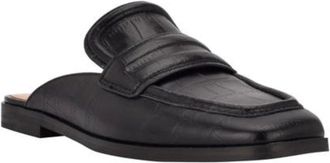 Marc Fisher Womens Marc Fisher LTD Flyta Mule Size Black Leather Flat Shoes HTAT154
