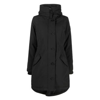 Canada Goose Parkas, female, Black, Size: XS Black Winter Parka with Hood
