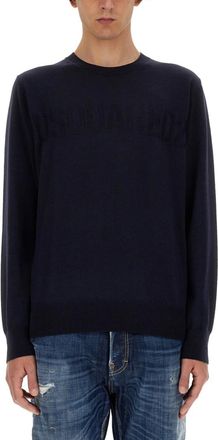 Dsquared2 Blue Logo Crew Neck Sweater