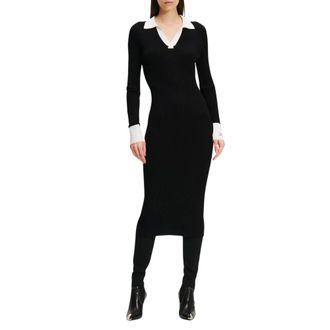 Karl Lagerfeld Midi Dresses, female, Black, S, Dress lslv polo knit dress 246w1319