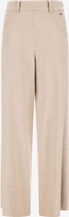 Herno Hose mit weitem Bein aus meliertem Flanell Resort