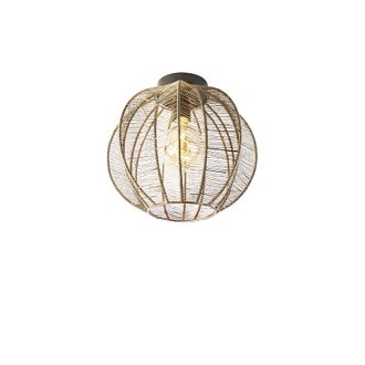 QAZQA Qazqa - Industrial Plaf&oacute;n Industrial Bronce Con Negro - Dong Acero Redonda Adecuado Para Led Max. 1 X 40 Watt