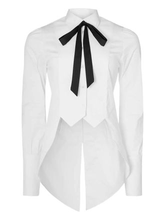 Temperley London June tuxedo-inspired shirt - women - Cotton - 6 - White