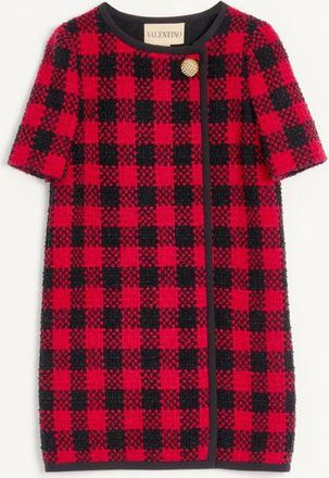Valentino Abito Corto In Damier Tweed Donna PARIS/NERO 36