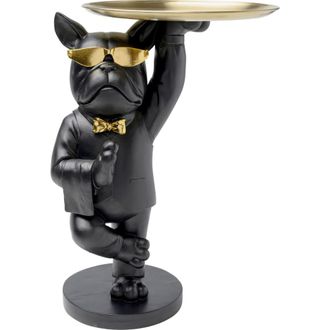 Kare Design Mesa auxiliar con bulldog negro 34 x 55 cm