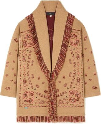 Alanui C&aacute;rdigan Icon Jacquard con Cintur&oacute;n - Knitwear - Mujer - Marr&oacute;n - S