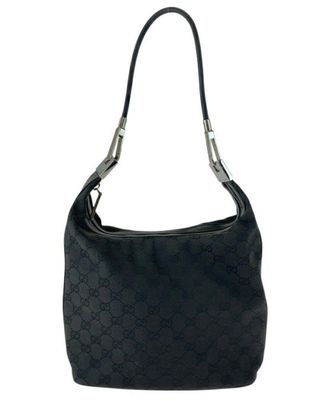 Gucci Black Gg Canvas Shoulder Handbag (Authentic Pre-Loved)