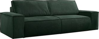 Vente-Unique Sof&aacute; cama de 4 plazas de pana verde pino AMELIA de PASCAL MORABITO