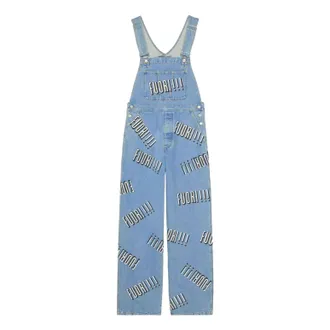 Gucci Cotton Denim Overall With Fuori Print Blue 742592-XDCFU-4452