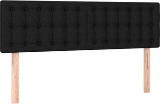 vidaXL Cabecero Con Led De Tela Negro 144x5x78/88 Cm Vidaxl