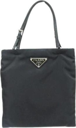 Prada Pre-owned Tessuto Nylon 2way Chain Shoulder Bag - Dames - Vintage Shopper - Zwart - ONE Size - Nylon - Vintage