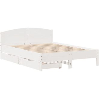 vidaXL Vidaxl - Estructura De Cama Sin Colch&oacute;n Madera De Pino Blanca 140x190 Cm