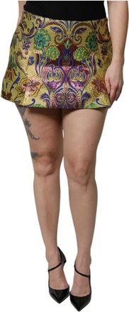 Dolce & Gabbana Gebloemde Jacquard Mini Rok - Dames - Korte rokken - Veelkleurig - XL - Rokken