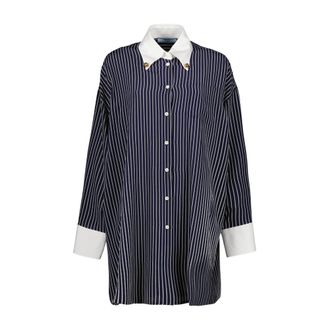 Prada Shirts, female, Blue, 2XS, Striped Oversized Shirt