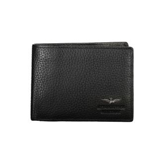 Aeronautica Sleek Dual-Compartment Leather Mens Wallet