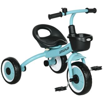 OEM Triciclo Para Ni&ntilde;os De 2 A 5 A&ntilde;os Bicicleta Infantil Con Asiento Ajustable Cesta Timbre Y Pedales 70,5x53x58 Cm Azul