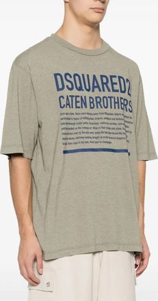 Dsquared2 Mens Loose Fit Logo T-Shirt Green Clothing > Polo & T-Shirts