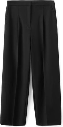 Mango Pleated Straight Leg Pants in Black at Nordstrom, Size 4