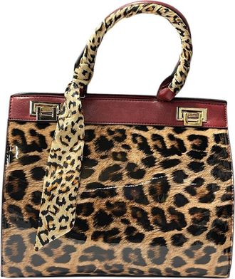 Generic Womens Faux Patent Handbag Luxury Tote Bag Crossbody Fashion Shoulder Bag (Burgundy)