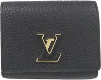 Louis Vuitton Pre-owned Wallets, female, Black, Size: ONE SIZE Pre-owned Portefeuille Capucines Tiny Taurillon Calf Wallet
