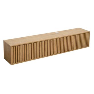 Oviala Mueble de tv mural, 160 cm de ancho estilo escandinavo, madera clara