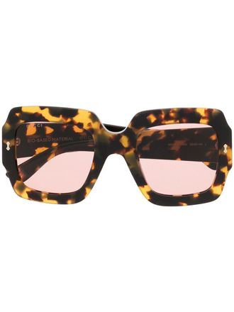 Gucci Bril met schildpadschild design - Bruin