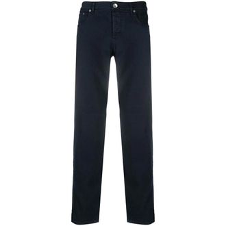 Brunello Cucinelli Navy Blue Denim Straight-Leg Jeans - male - Brunello Cucinelli - Slim Fit Jeans - Blue - 2XL - Jeans