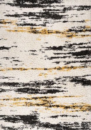 Jonathan Y Designs Nova Modern Bold Strie Shag Area Rug in Beige/black/yellow at Nordstrom, Size 5Ft 0In X 8Ft 0In