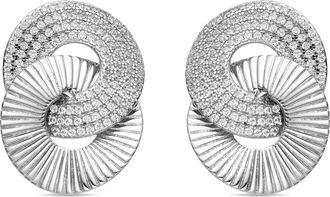 Luxenter oorbellen in 925 sterling zilver en briljant Zirconia rhodium afwerking - Najo