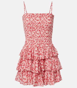 Isabel Marant Elodie floral smocked cotton minidress