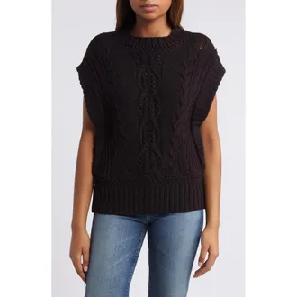 Wit & Wisdom Cable Stitch Sweater in Black at Nordstrom Rack, Size X-Large