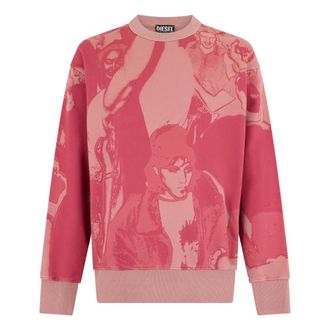 Diesel Sweatshirts, male, Pink, Size: XL Hoodie With Distinctive Graphic Design