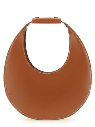 Staud Womens Handbag Moon Brown Leather Cow Handbags Hand Bags