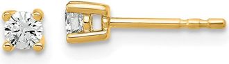 Diamond2Deal 14k Yellow Gold 1/5 ct Round Lab Grown Diamond Stud Earrings VS Clarity, D-E Color