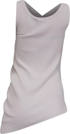 Dries Van Noten Ribbed Tank Top in White Cotton