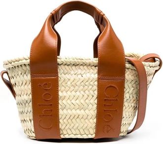 Chloé Small Sense Raffia Tote Bag