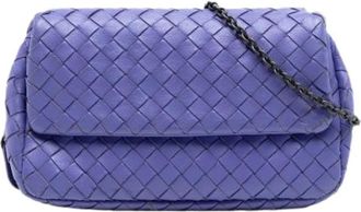 Bottega Veneta Pre-owned Woven Crossbody Bag - Dames - Vintage Schoudertas - Paars - ONE Size - Leer - Vintage