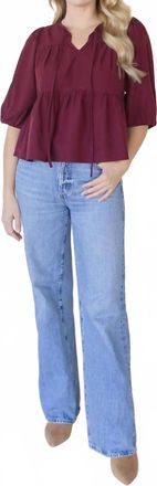 Velvet Heart Ferlita Top In Burgundy